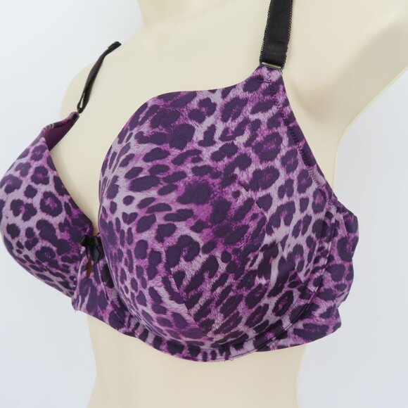 Torrid Curve 44B Bra Purple Black Cheetah Leopard Animal Print Underwire Lined - Picture 4 of 15